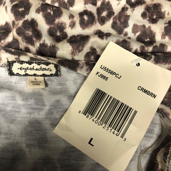 Eyeshadow Top Womens Size Large Leopard Animal Print Scoop Neck Comfy NEW - Picture 4 of 7